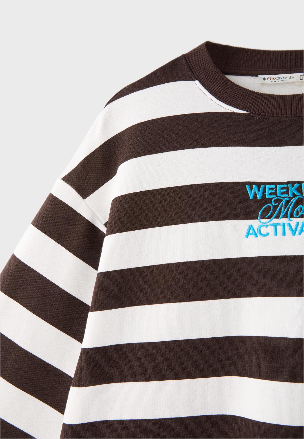 Striped sweatshirt — Brown