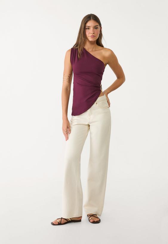 asymmetric top with buckle detail