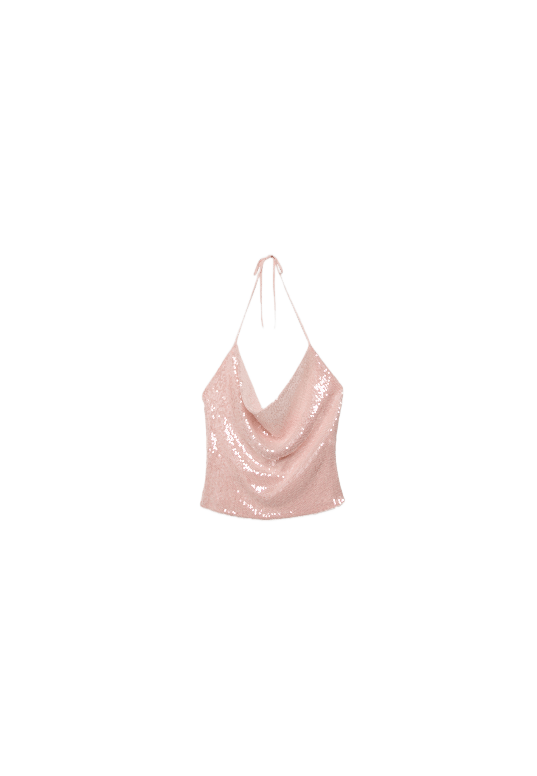 Sequin halter top — Pastel pink