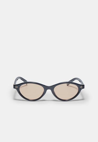 Small oval resin sunglasses — Black 1