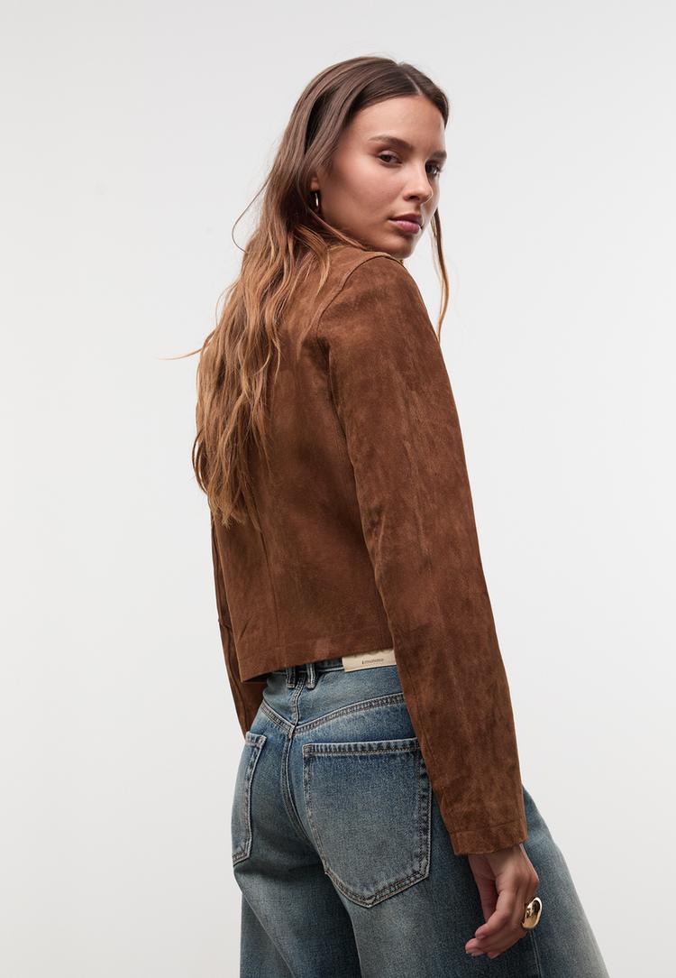 100 leather cropped jacket