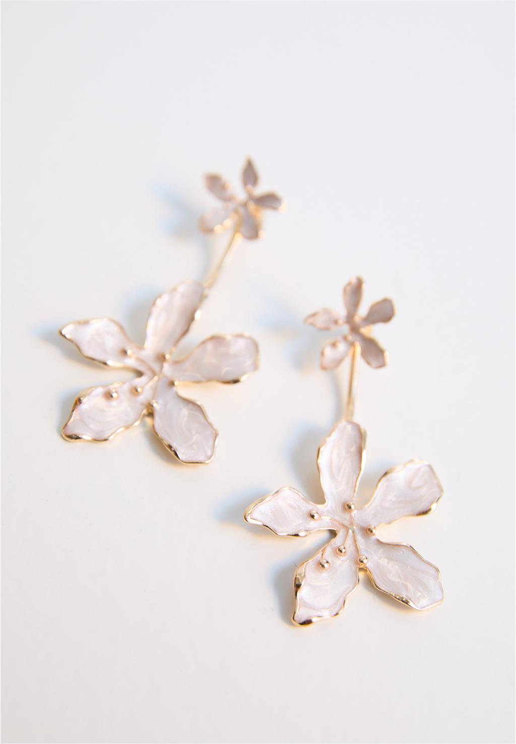 Front and back flower earrings