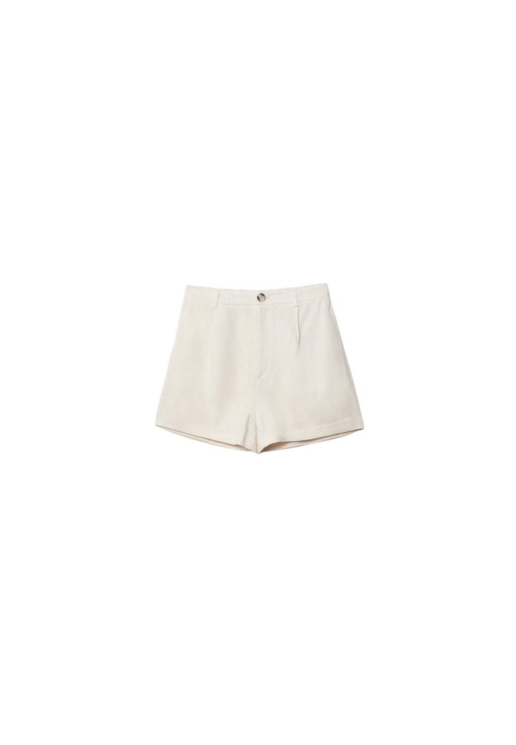 Short fluide à plis en lin