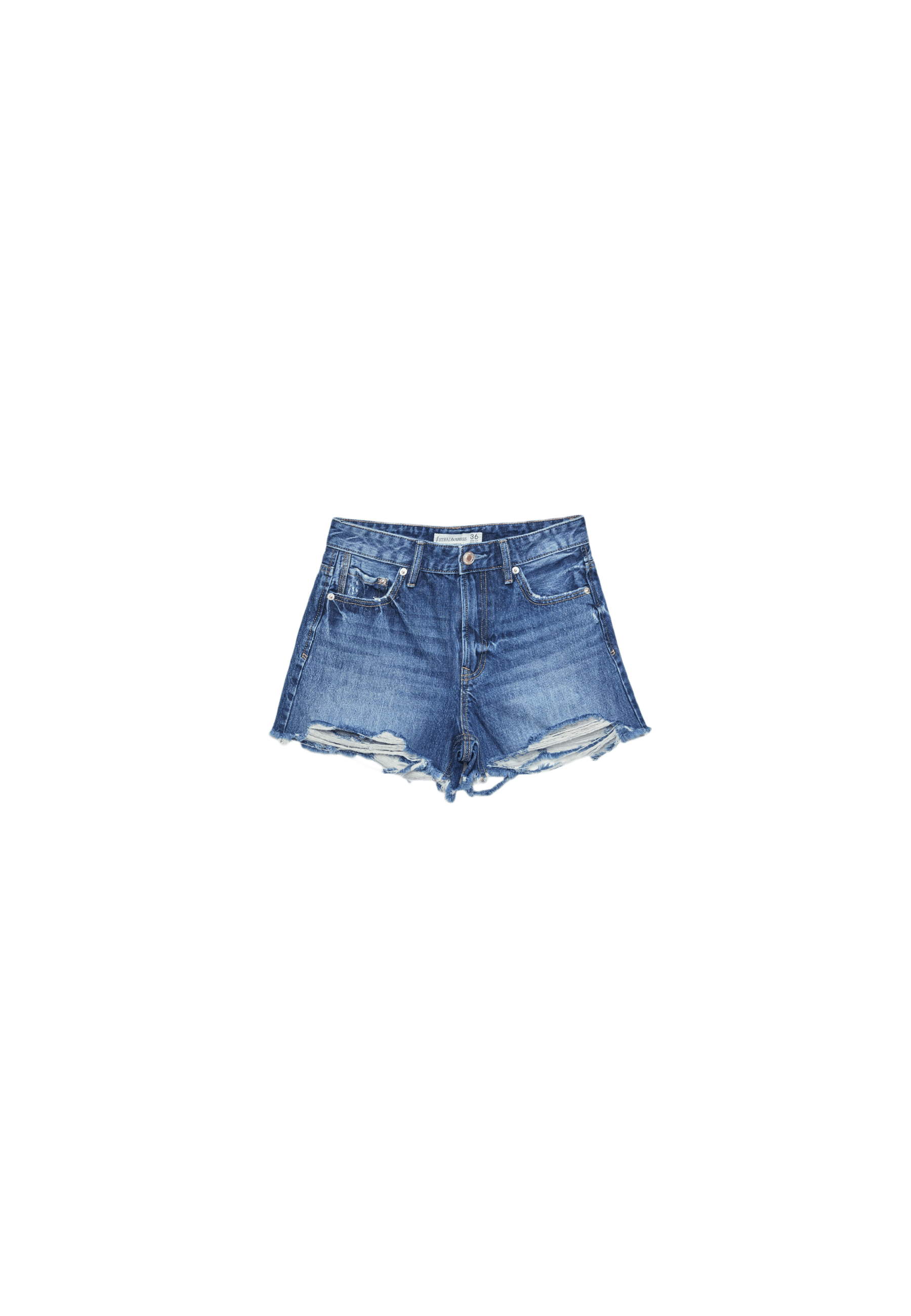 D75 distressed denim şort - Görsel 9
