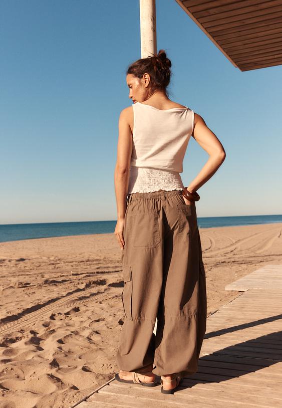 popeline broek met stoppers
