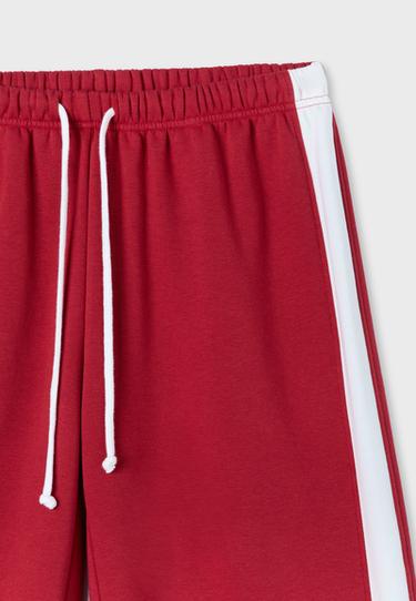 Straight-leg side-stripe joggers — Red 9