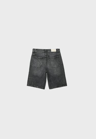 Baggy denim Bermuda shorts — DARK GREY DENIM WASH 7