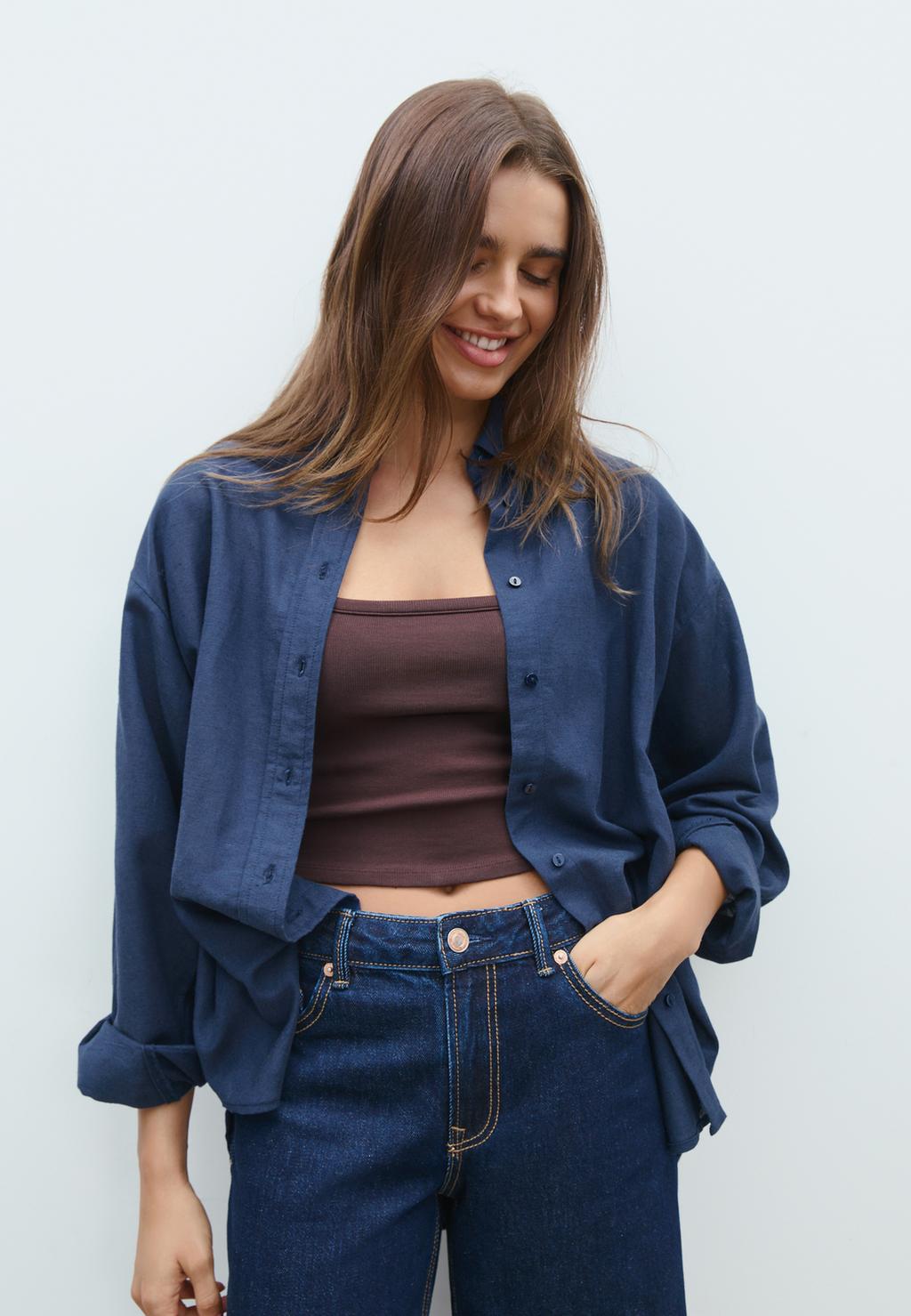 Linen blend shirt