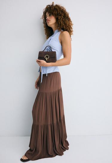 Round-clasp crossbody bag — Brown 2