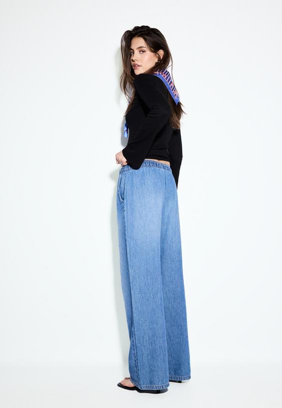 pantalon fluido denim cordon