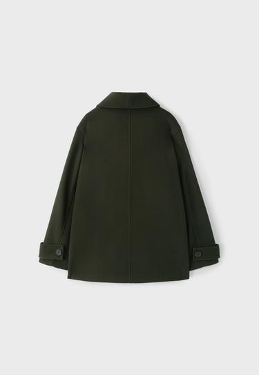 Short shawl neck coat — Khaki 8