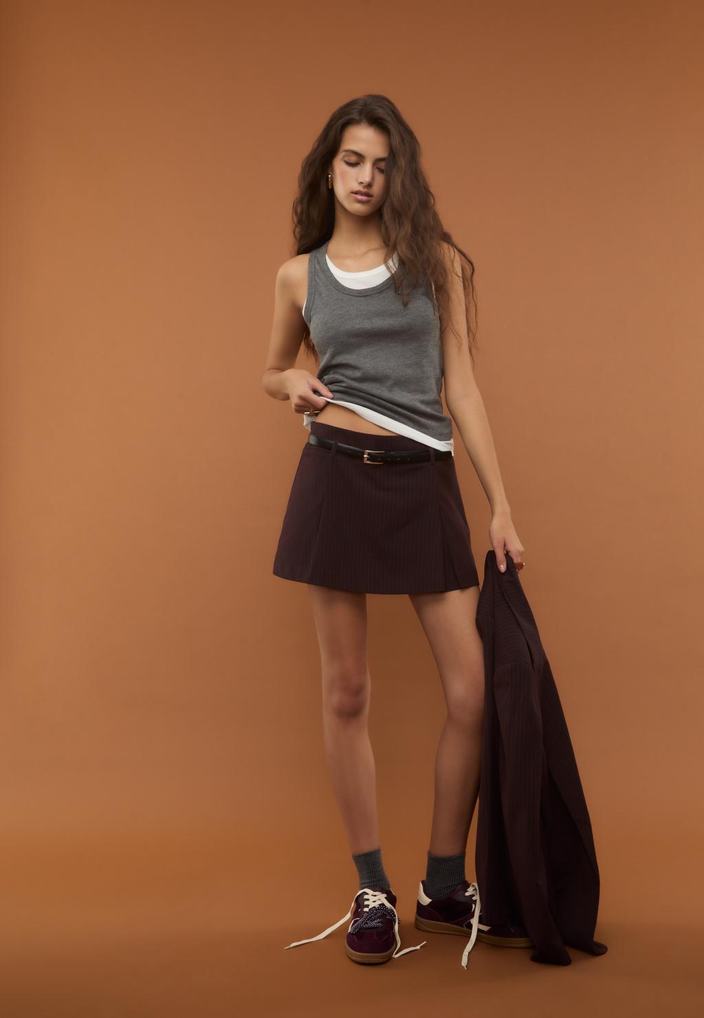 Contrast double racerback T-shirt