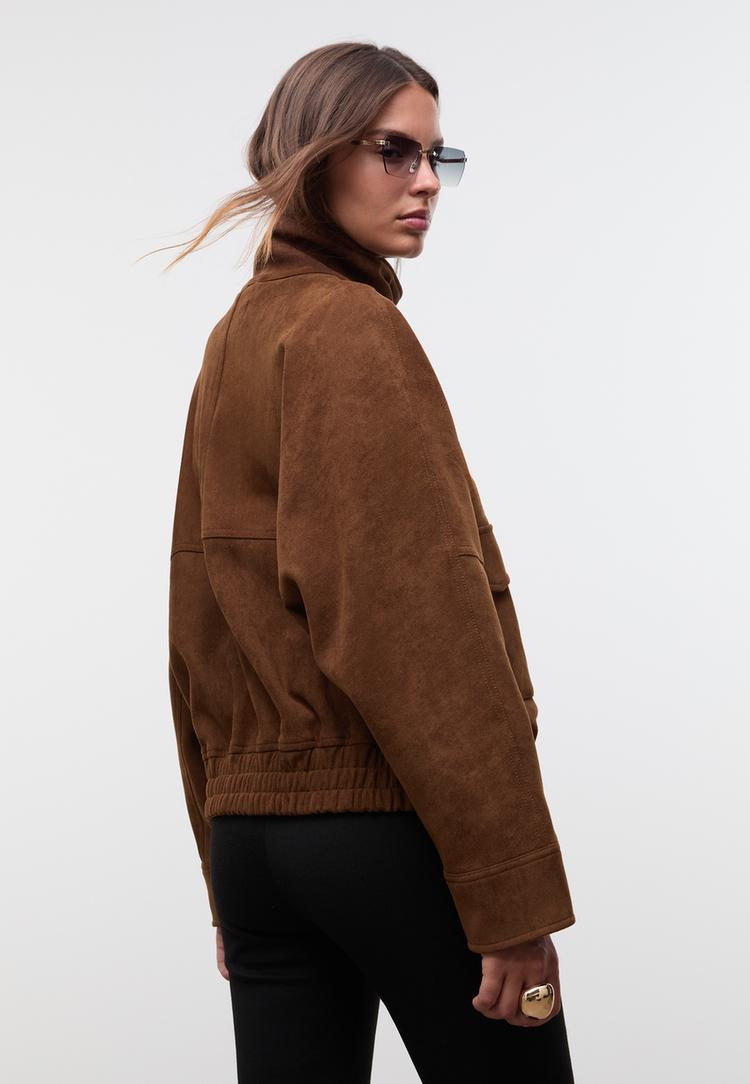 oversized faux suede jacket