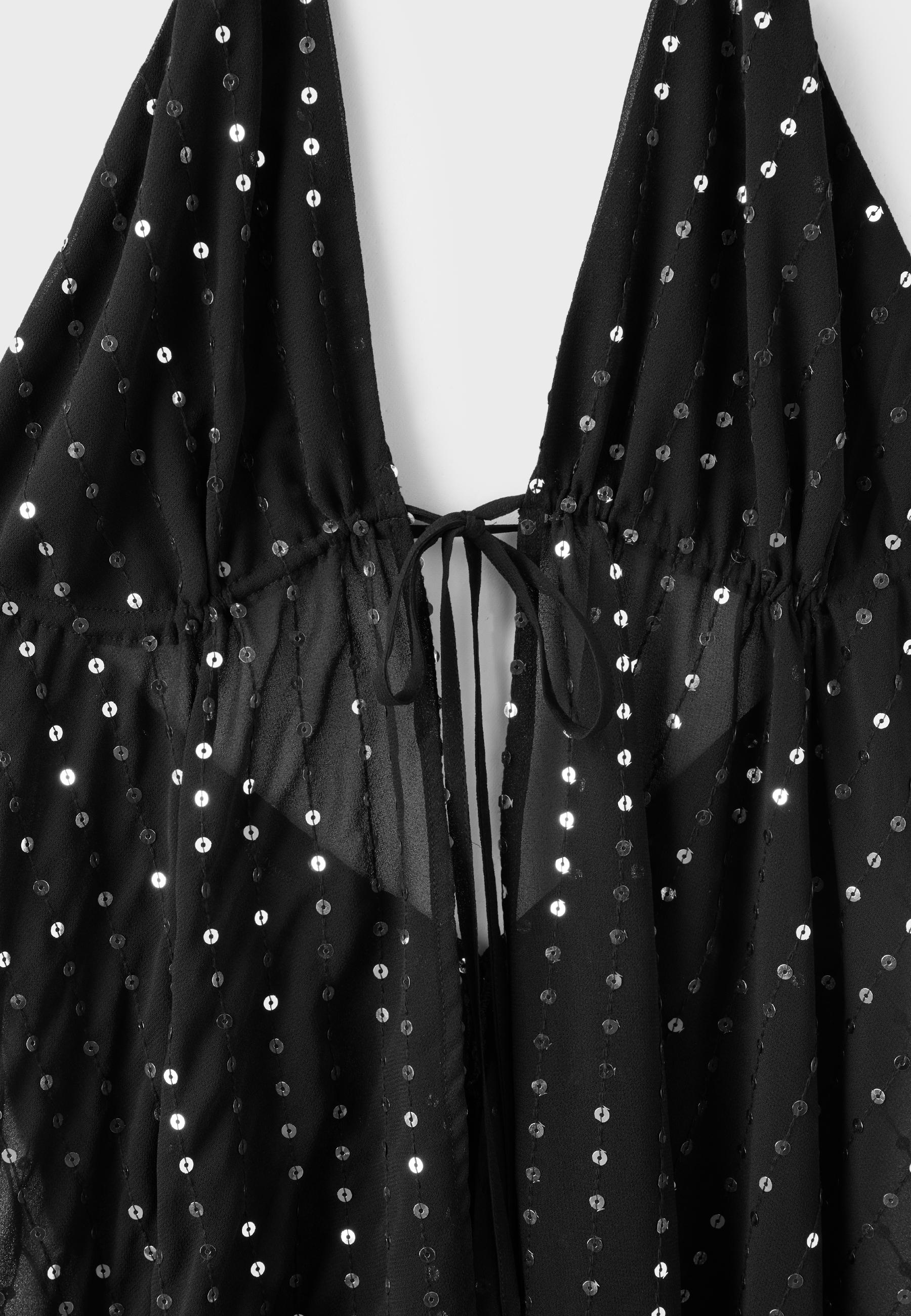 Sequin flowing top — Black