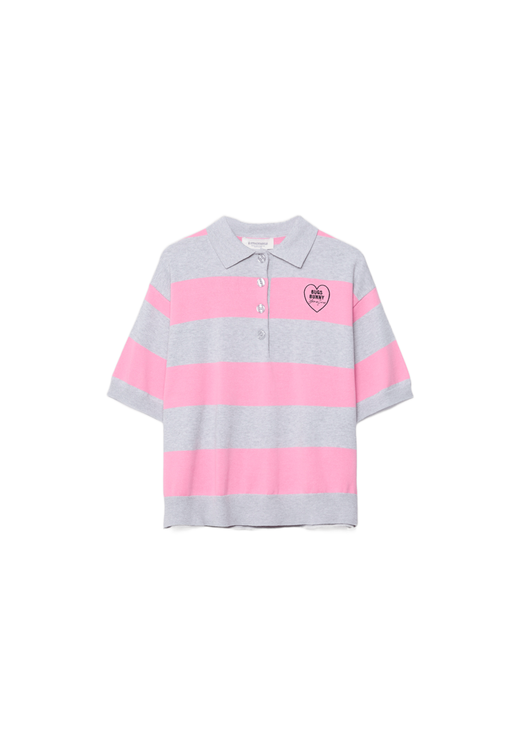 Bugs Bunny knit polo shirt — Pastel pink