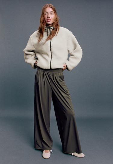 Contrast faux shearling jacket — Vanilla 2