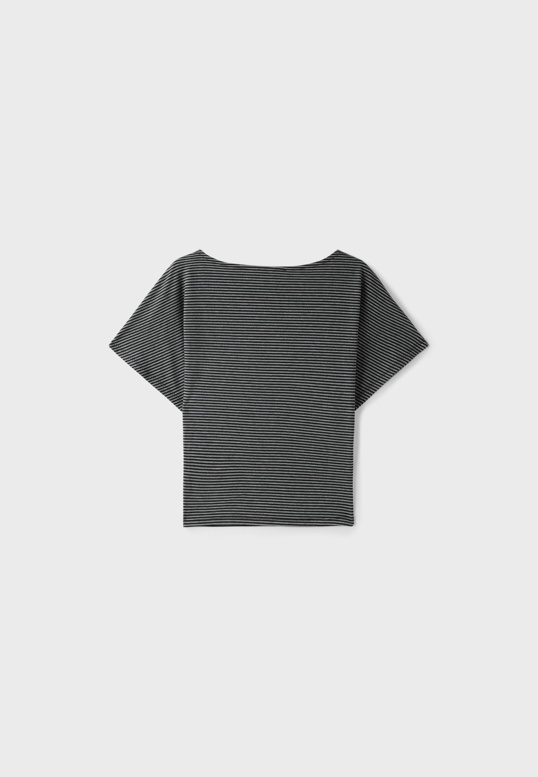 Striped print T-shirt — Dark grey