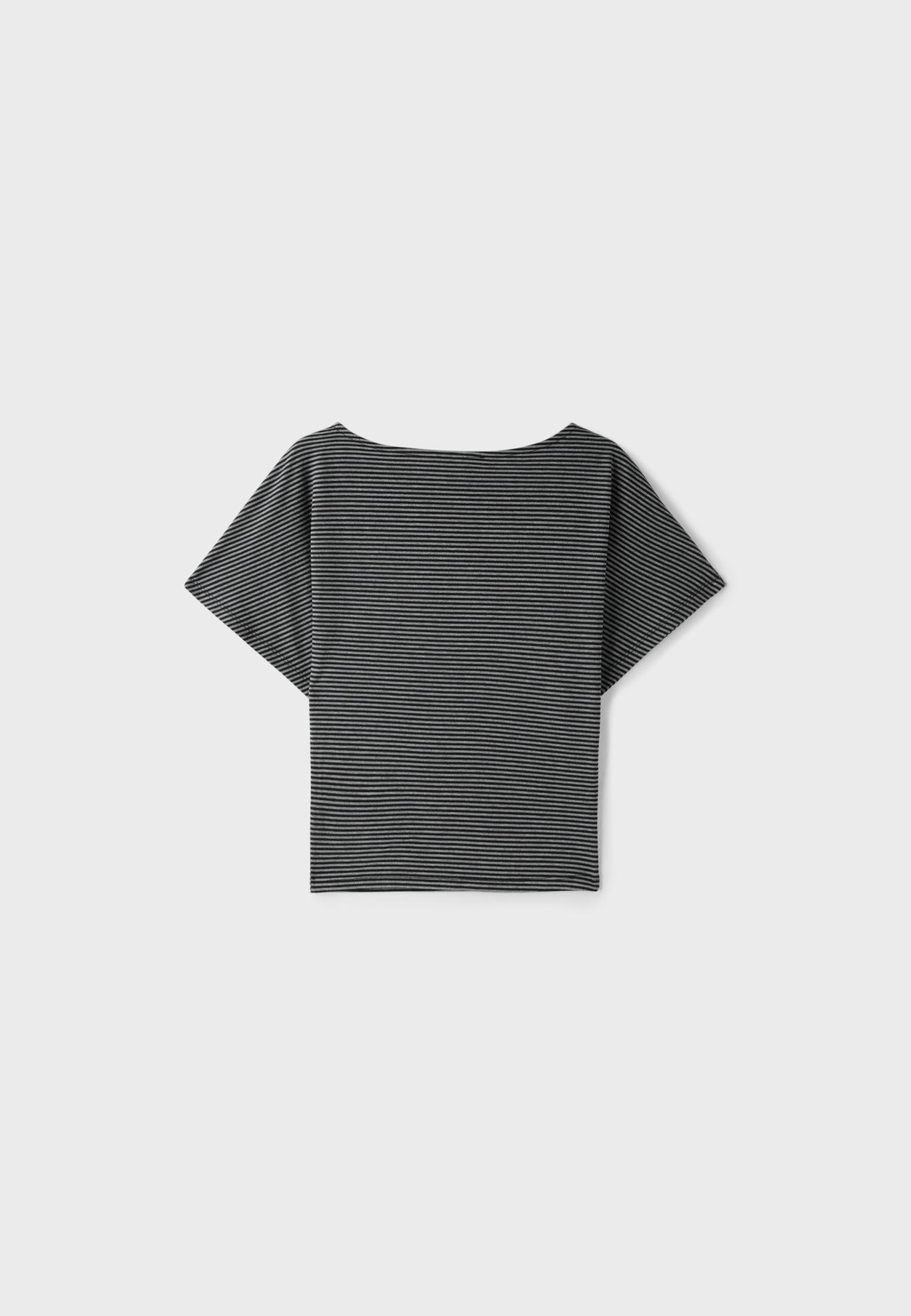 Striped print T-shirt — Dark grey