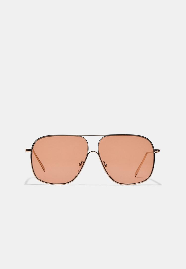 Stradivarius Τετράγωνα Γυαλιά Aviator Παστέλ Ροζ Os