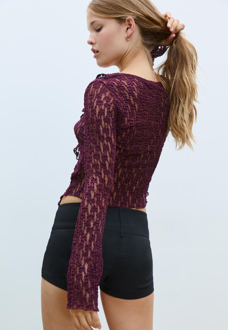 ruffled lace cardigan