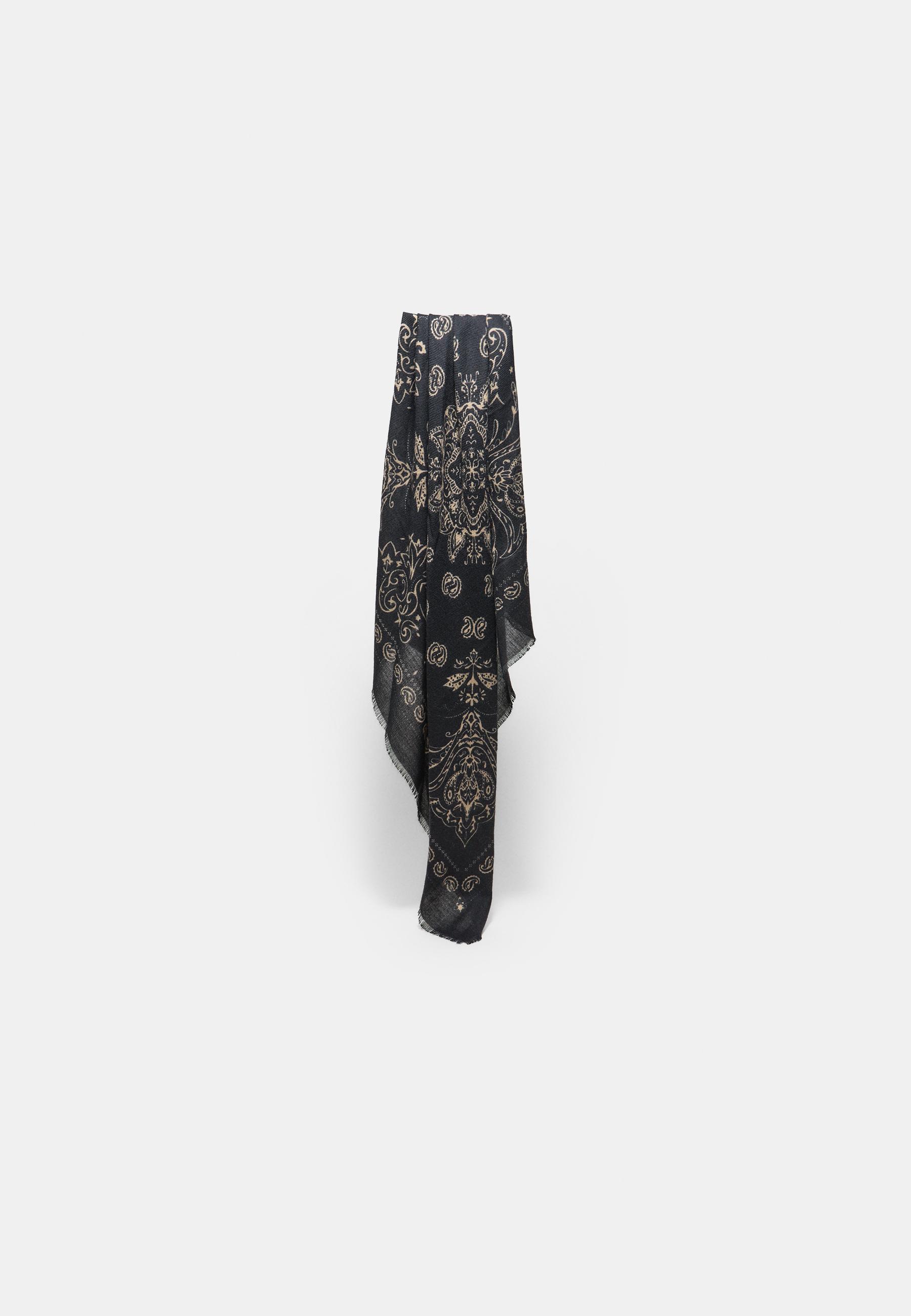 Cashmere-effect scarf — Black