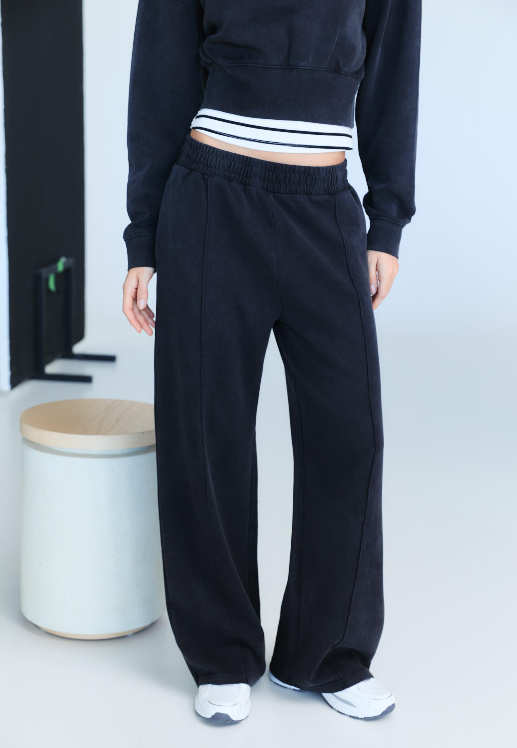 Soft-touch interlock jogger trousers — Dark grey