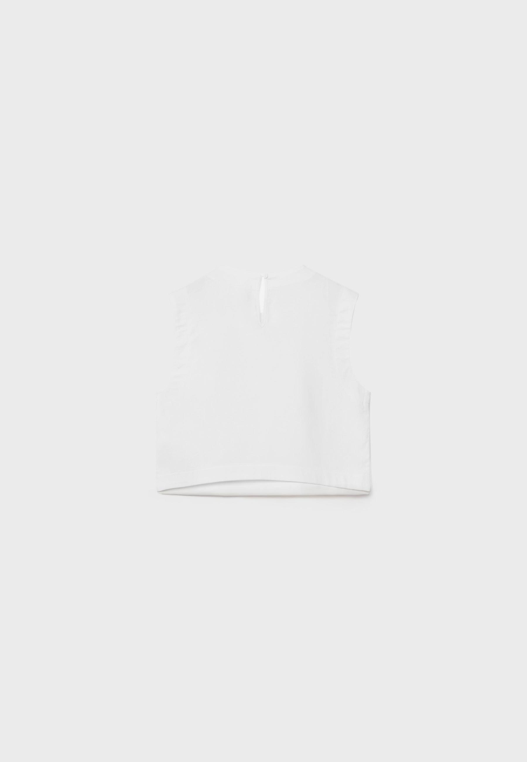 Linen effect racerback top — White