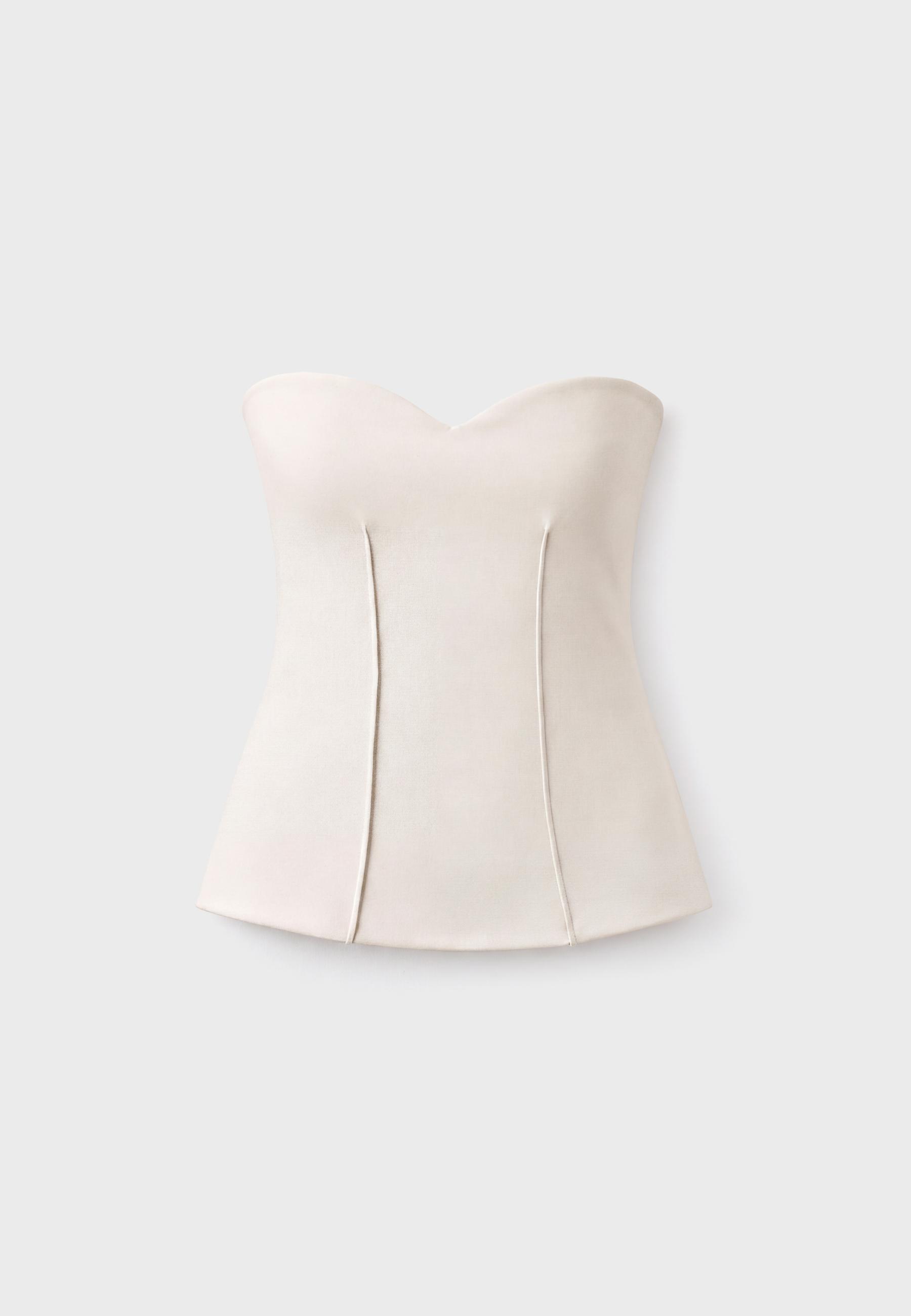 Sweetheart bandeau top — Stone