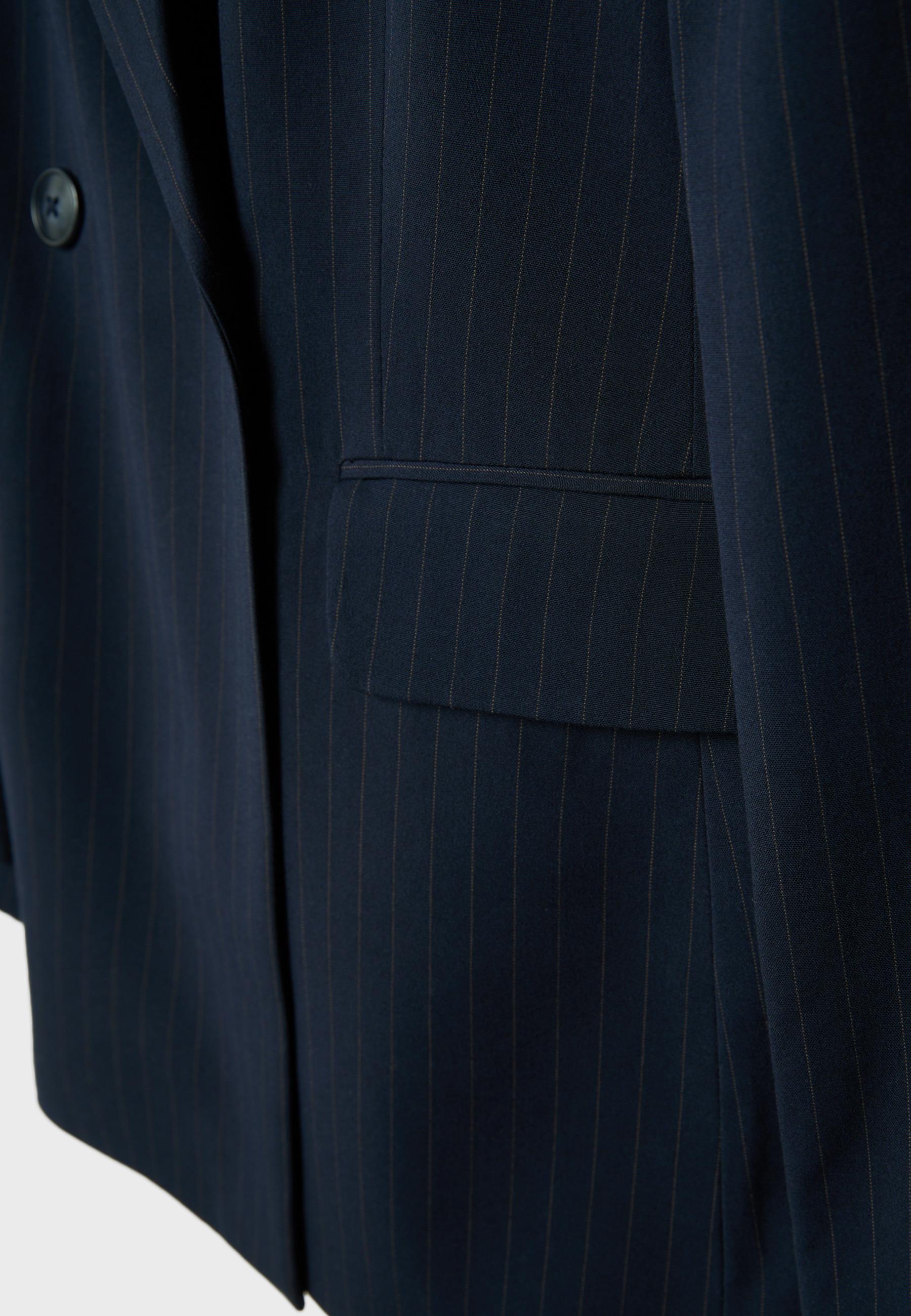 Striped fitted blazer — Navy blue