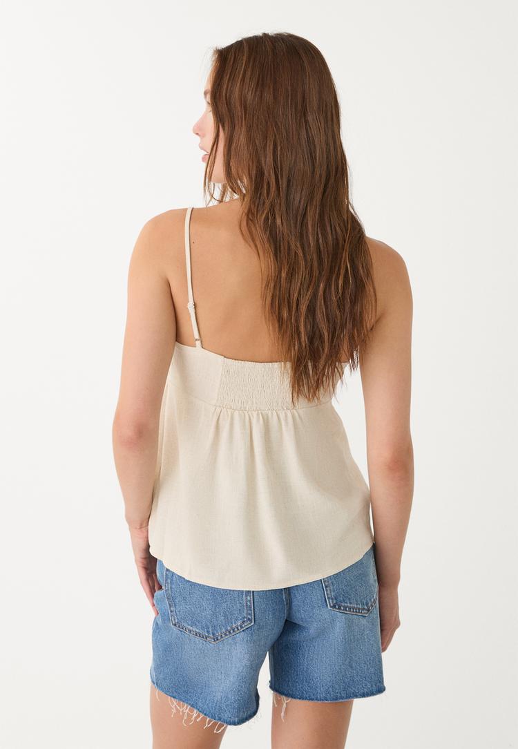 top fluido tirantes con lino