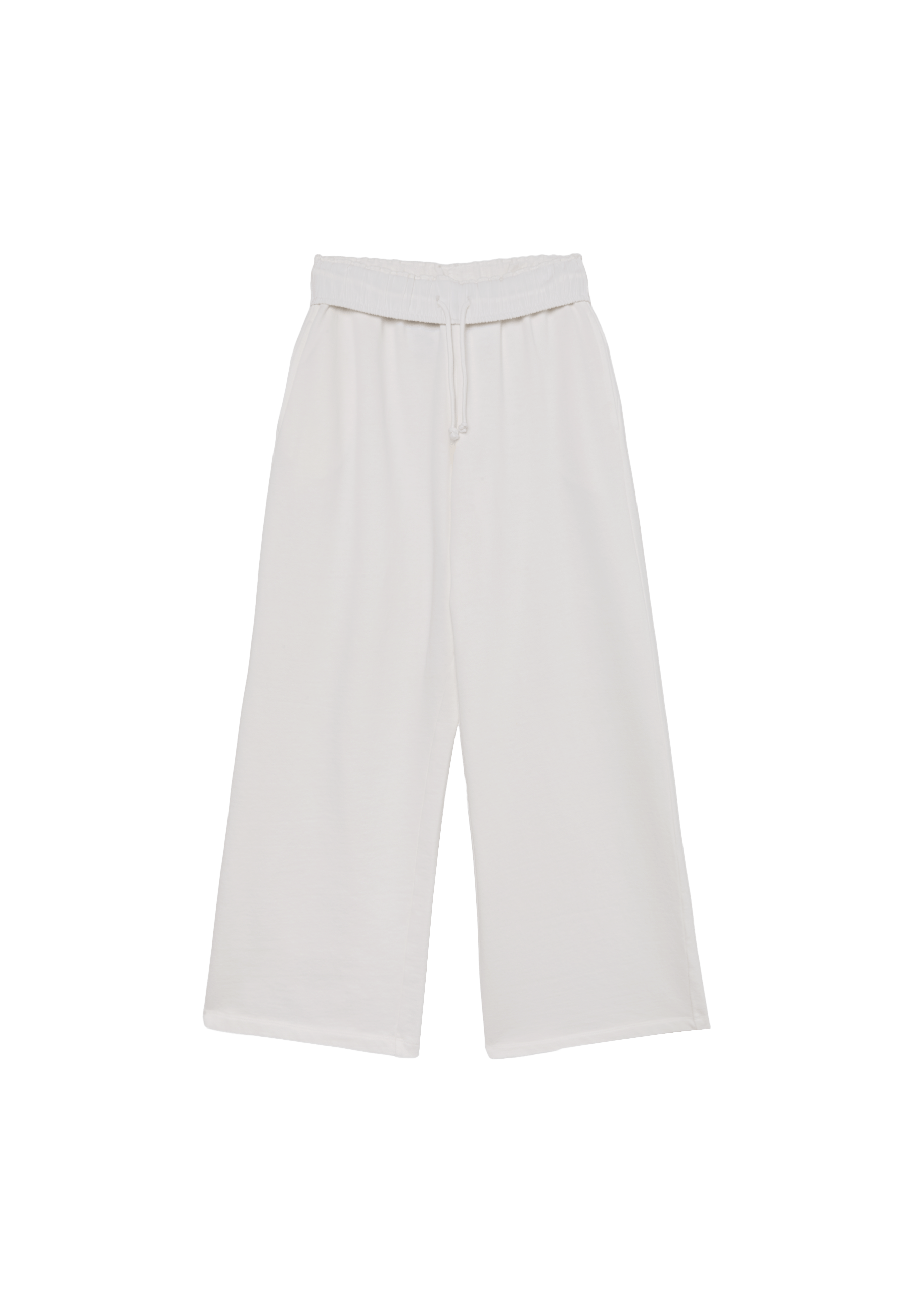 Washed effect straight-leg jogger trousers — Ecru