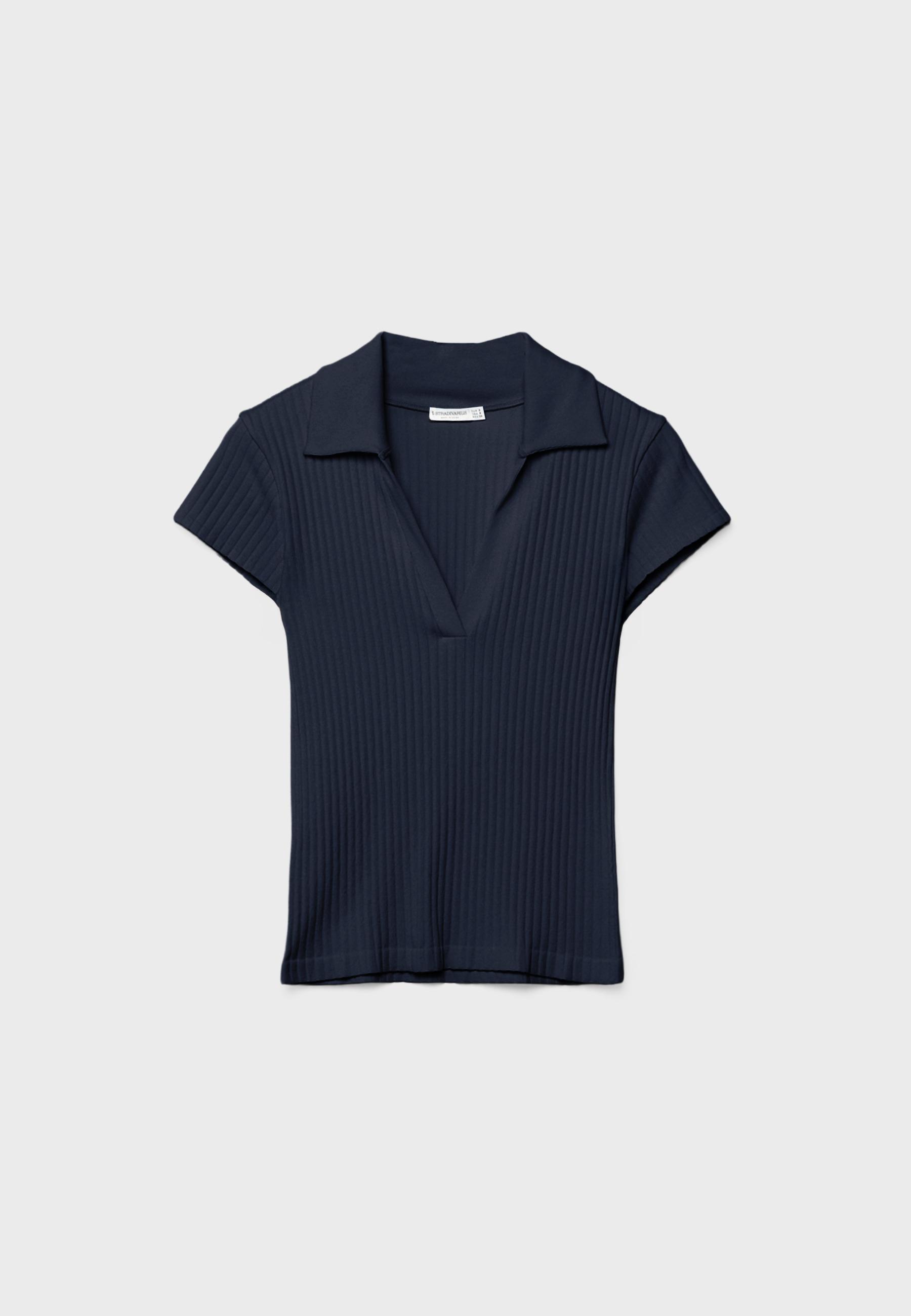 Basic dikişsiz polo t-shirt - Görsel 12