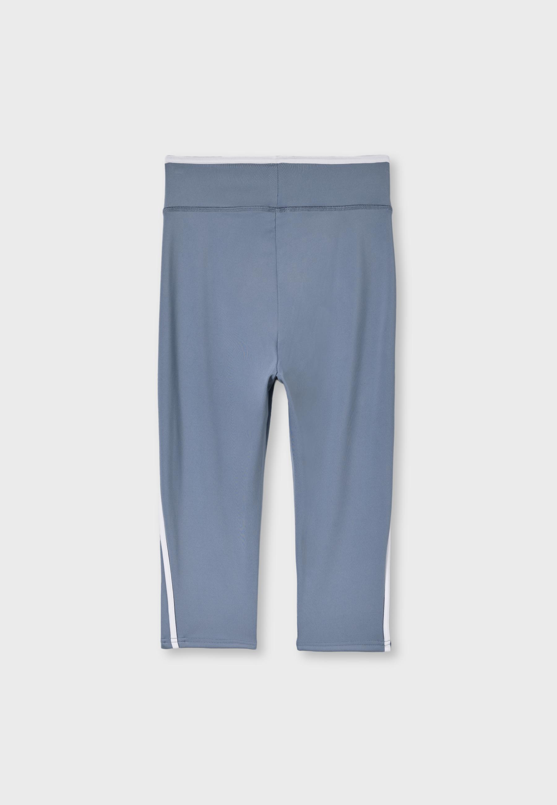 Side-stripe capri leggings — Sky blue