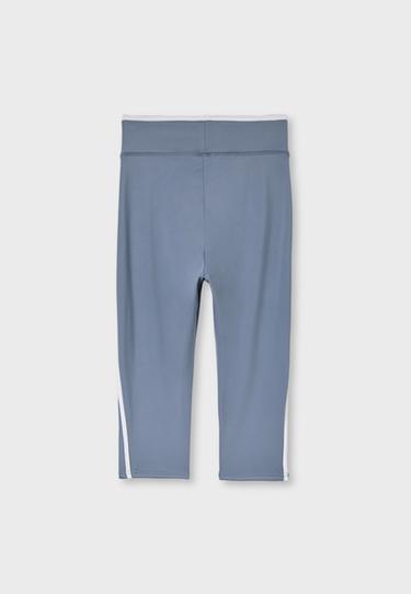 Side stripe capris leggings — Sky blue 7