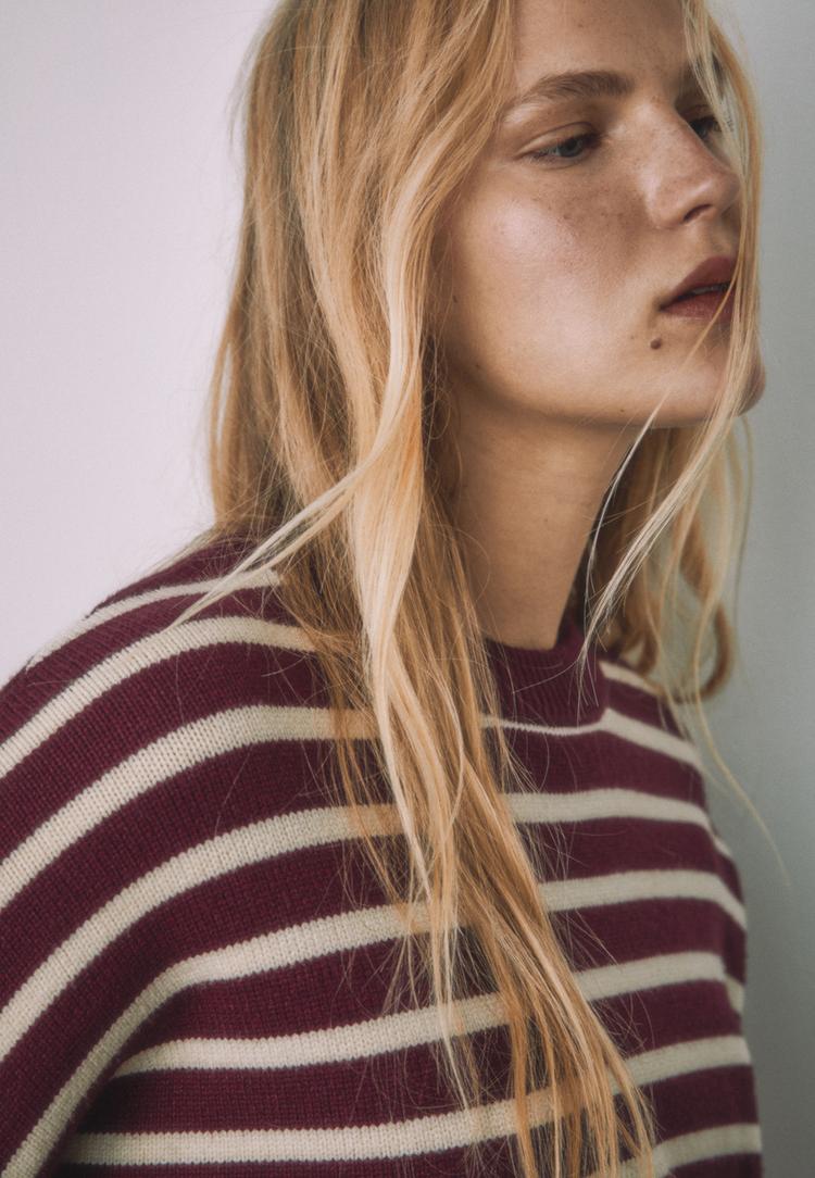 jersey punto crop rayas