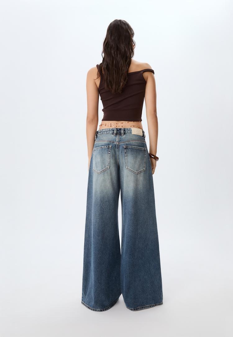 d66 low waist super wide leg jeans