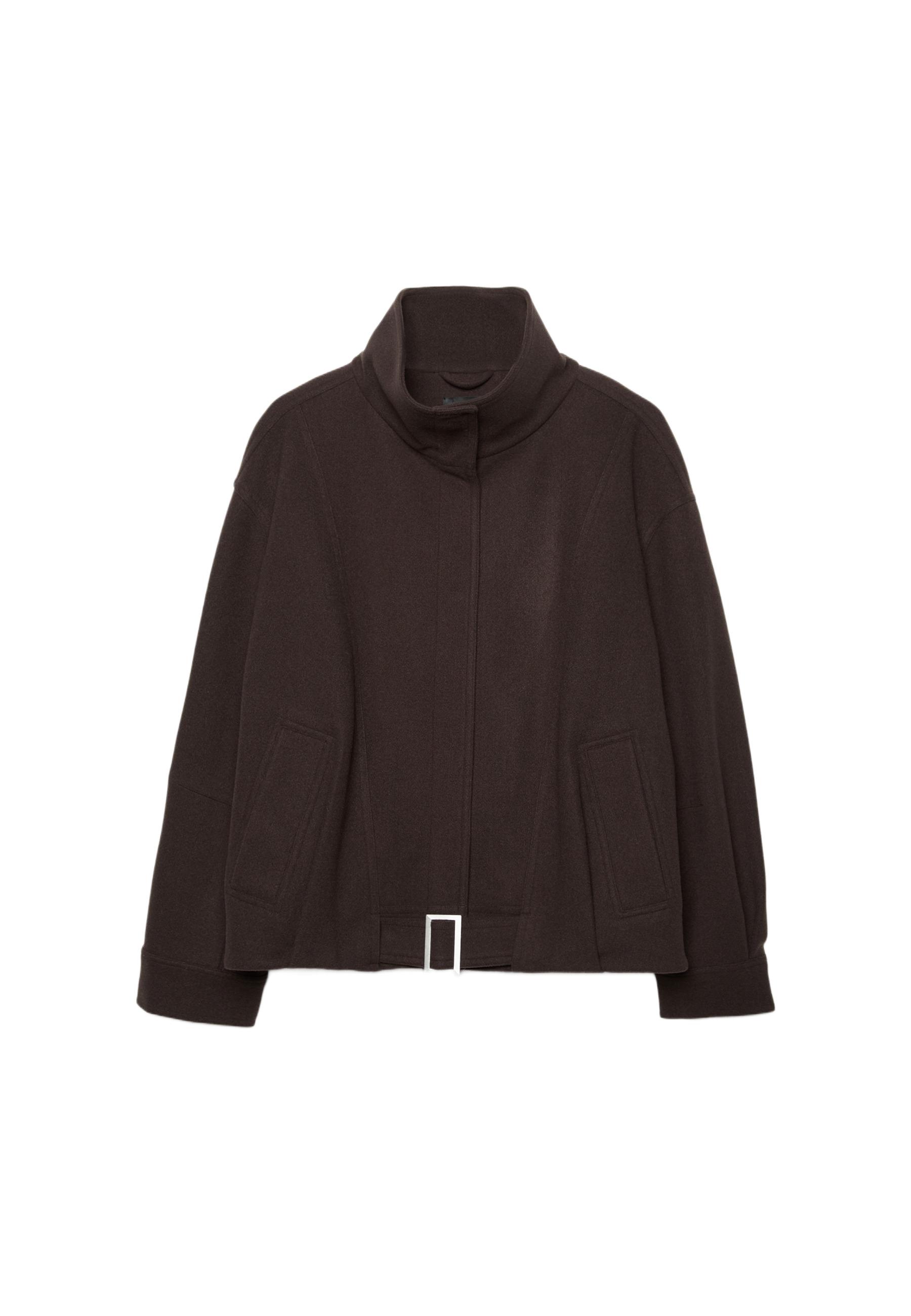 Oversize soft-touch bomber jacket — Brown