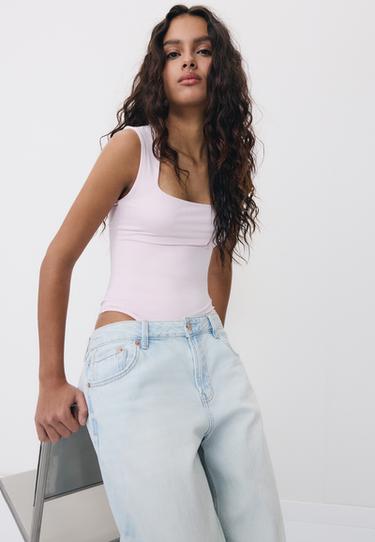 Kare yaka poliamid body - Görsel 16