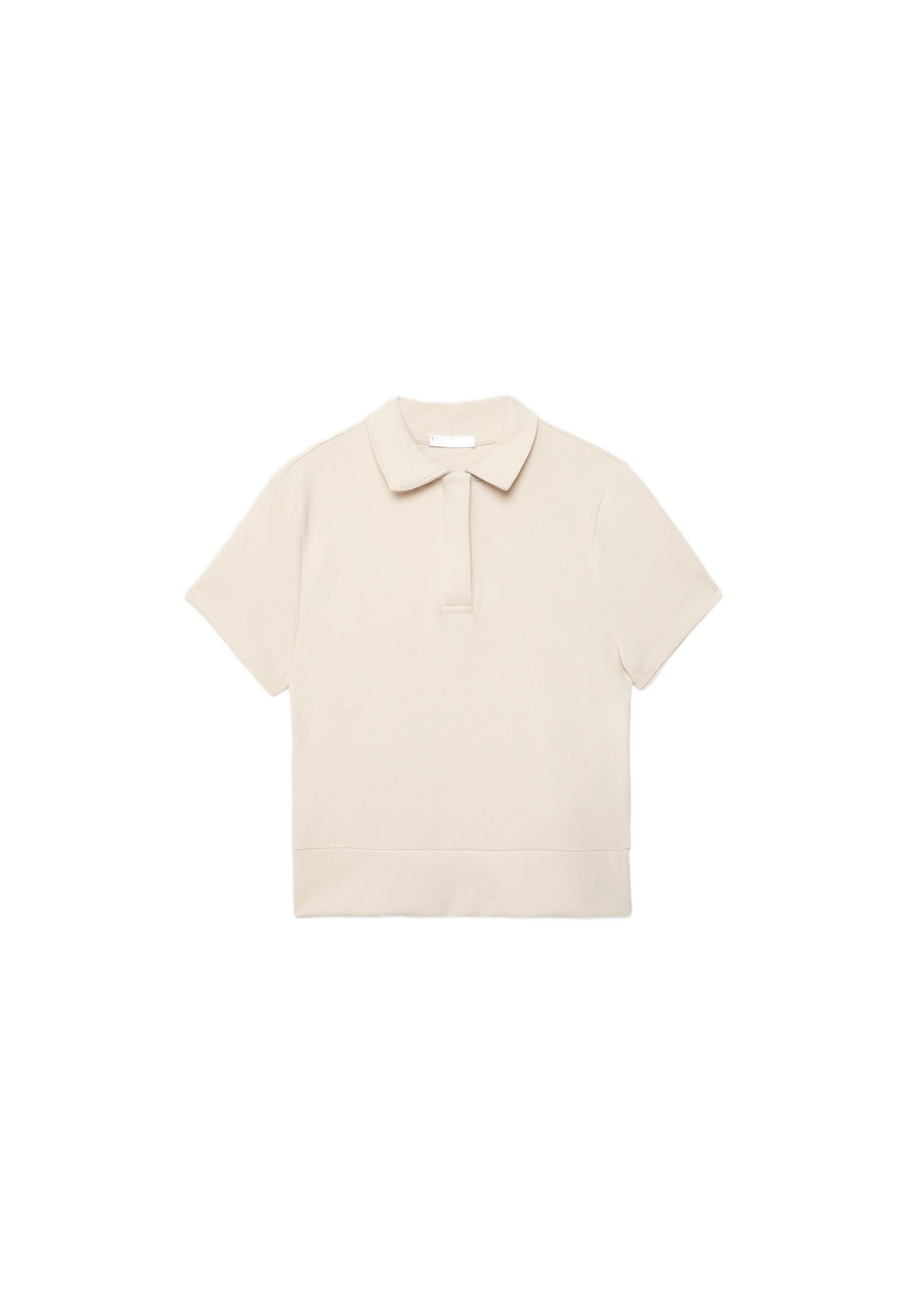 Short sleeve polo T-shirt — Stone