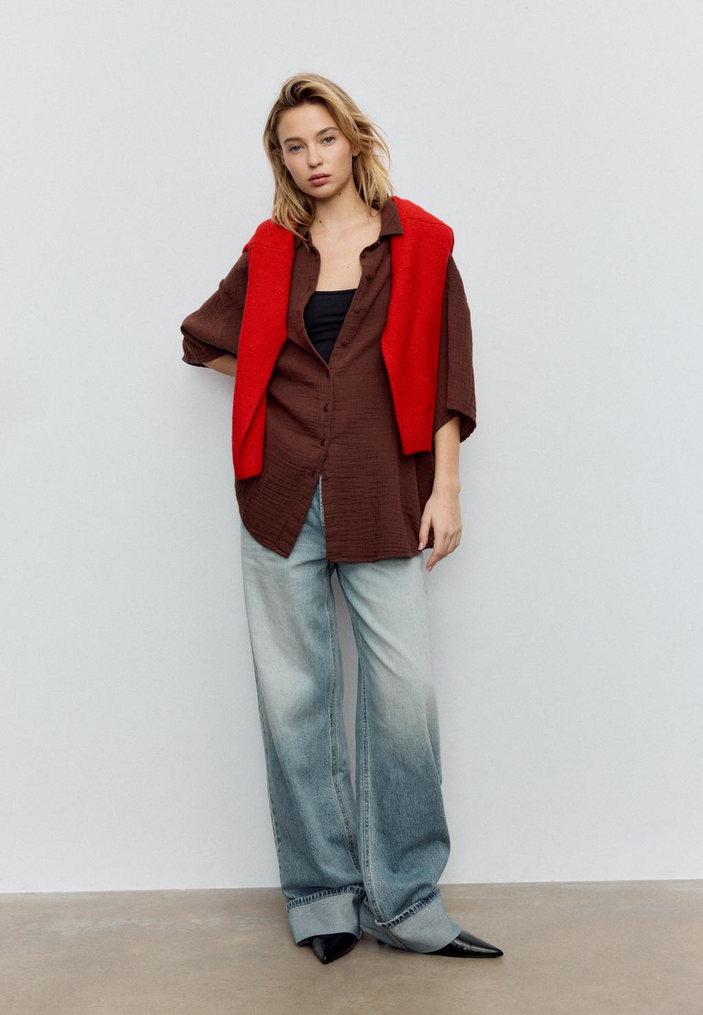 Fließendes Baumwollhemd