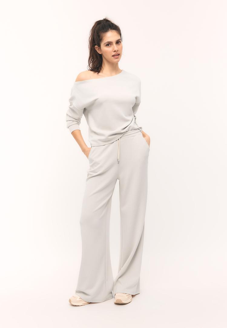 Stradivarius Παντελόνι Jogger Palazzo Απαλής Υφής Πέτρα Xs