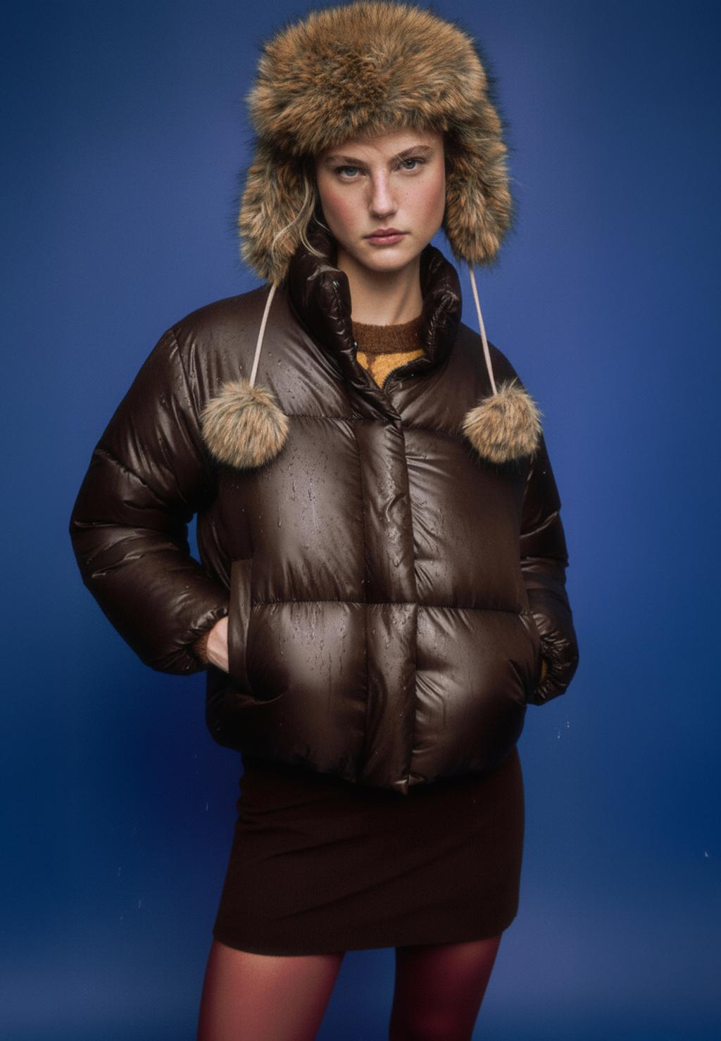 Cazadora acolchada efecto satinado