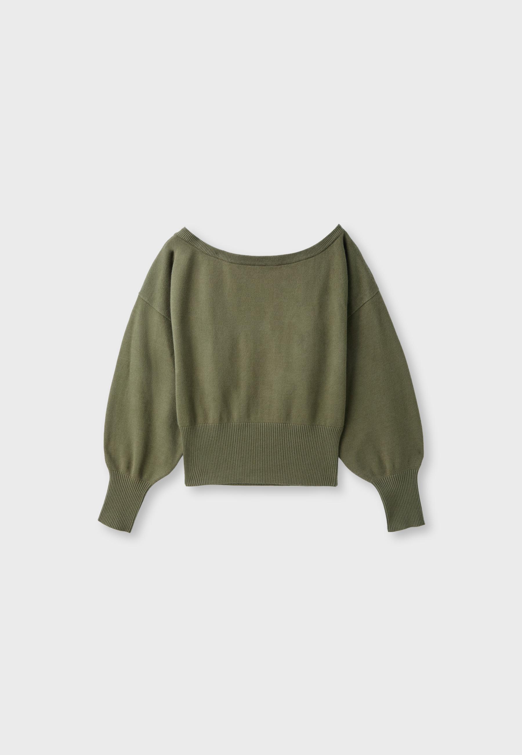 Asymmetric ribbed hem knit jumper — Khaki