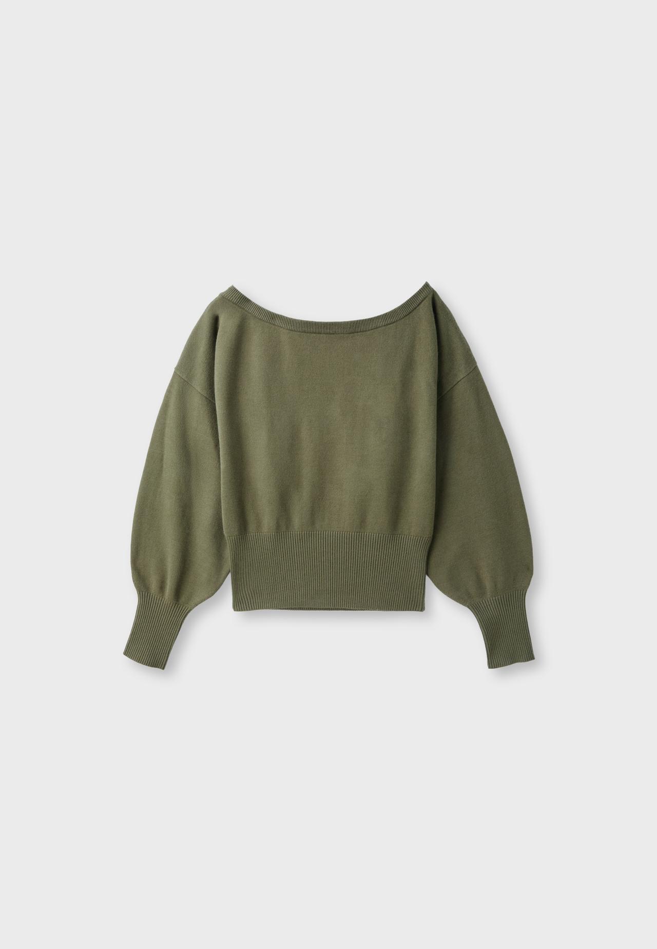 Asymmetric ribbed hem knit jumper — Khaki