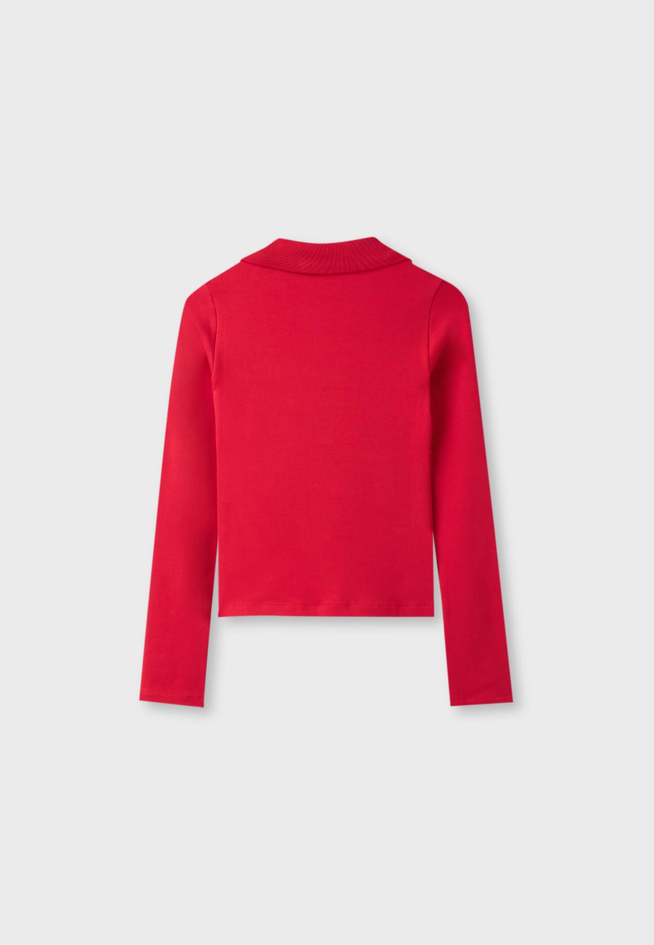B03 Stretch polo T-shirt — Dark red