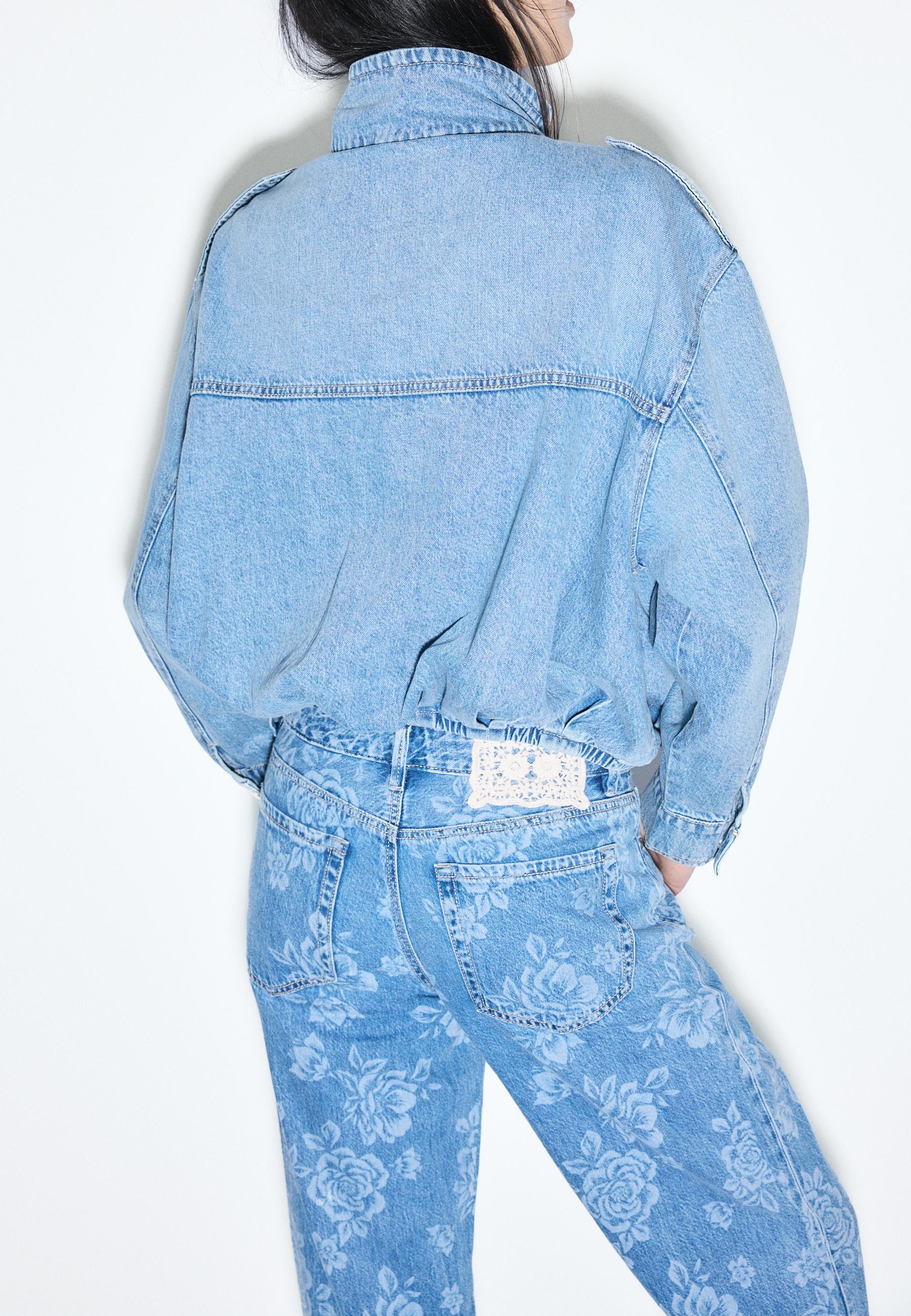 Balon kesim denim ceket - Görsel 10