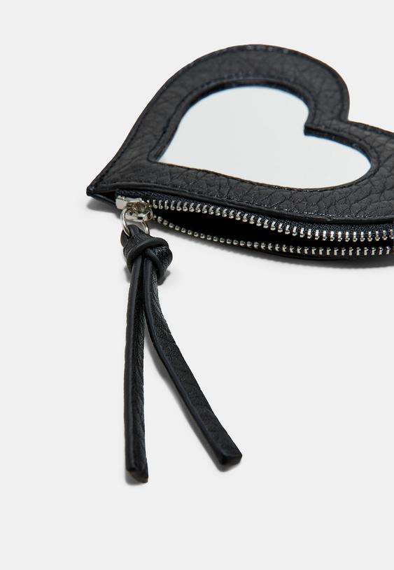 hartvormige portemonneesleutelhanger met spiegel