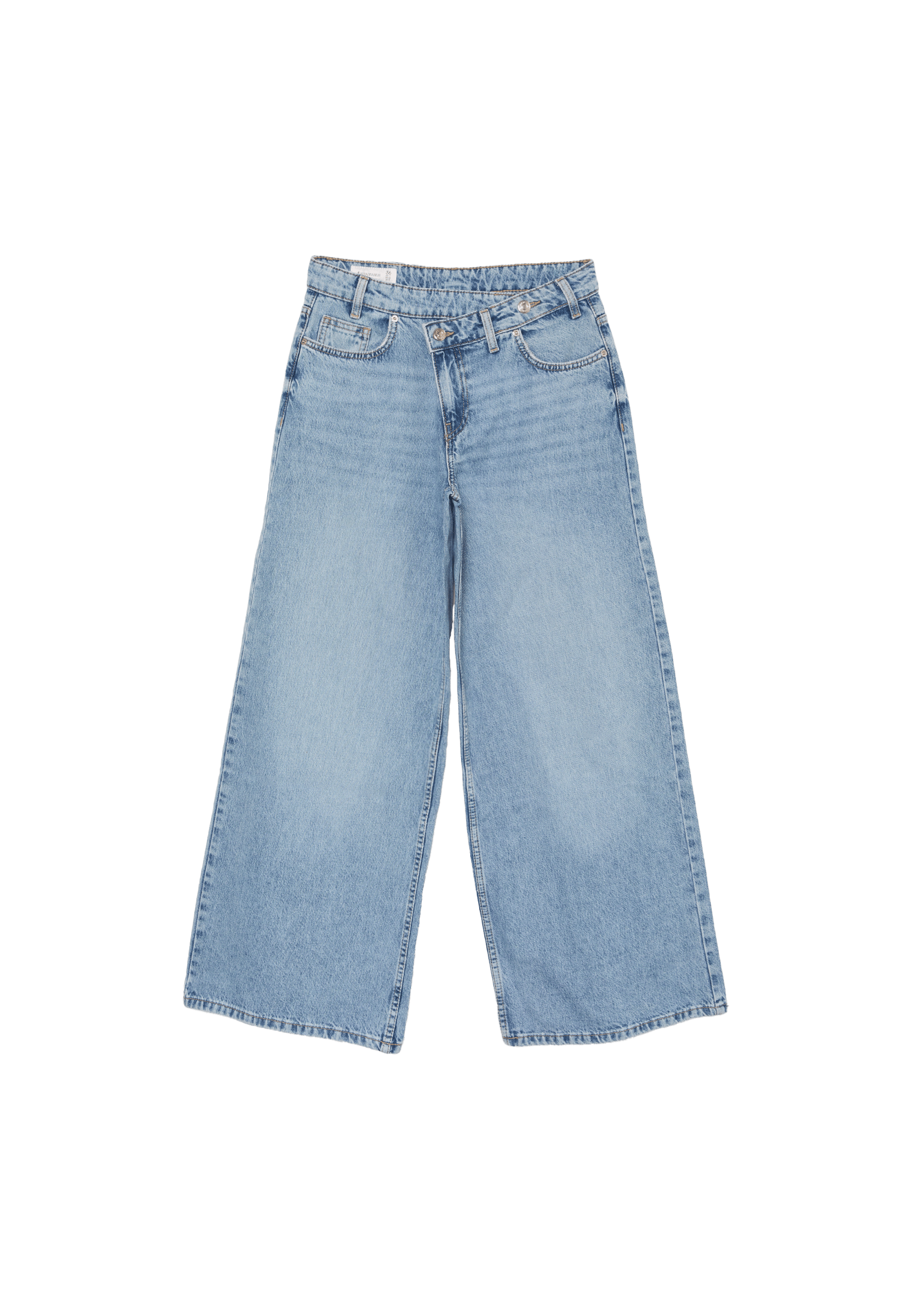 Crossover-waist jeans — MEDIUM LIGHT BLUE DENIM