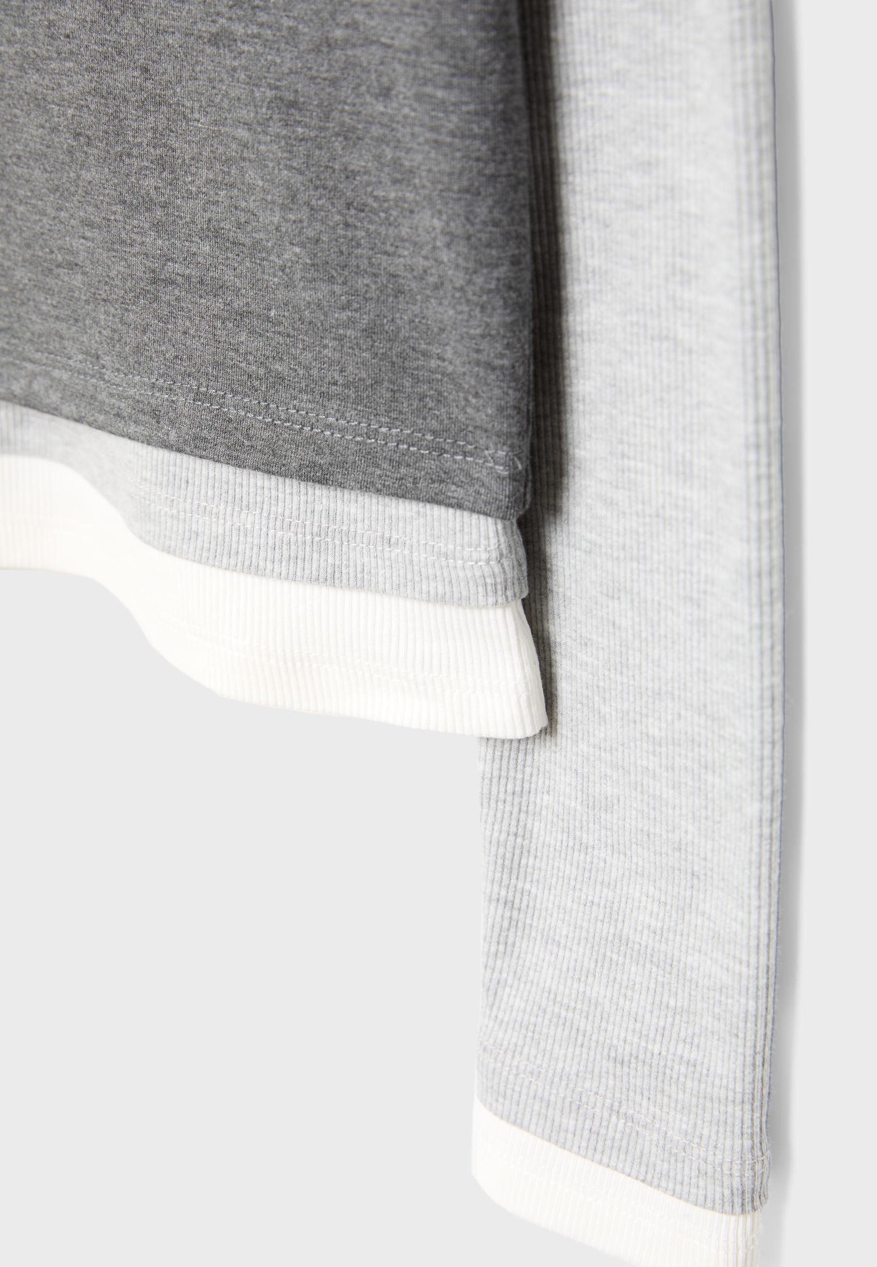 Triple garment long sleeve T-shirt — Dark grey