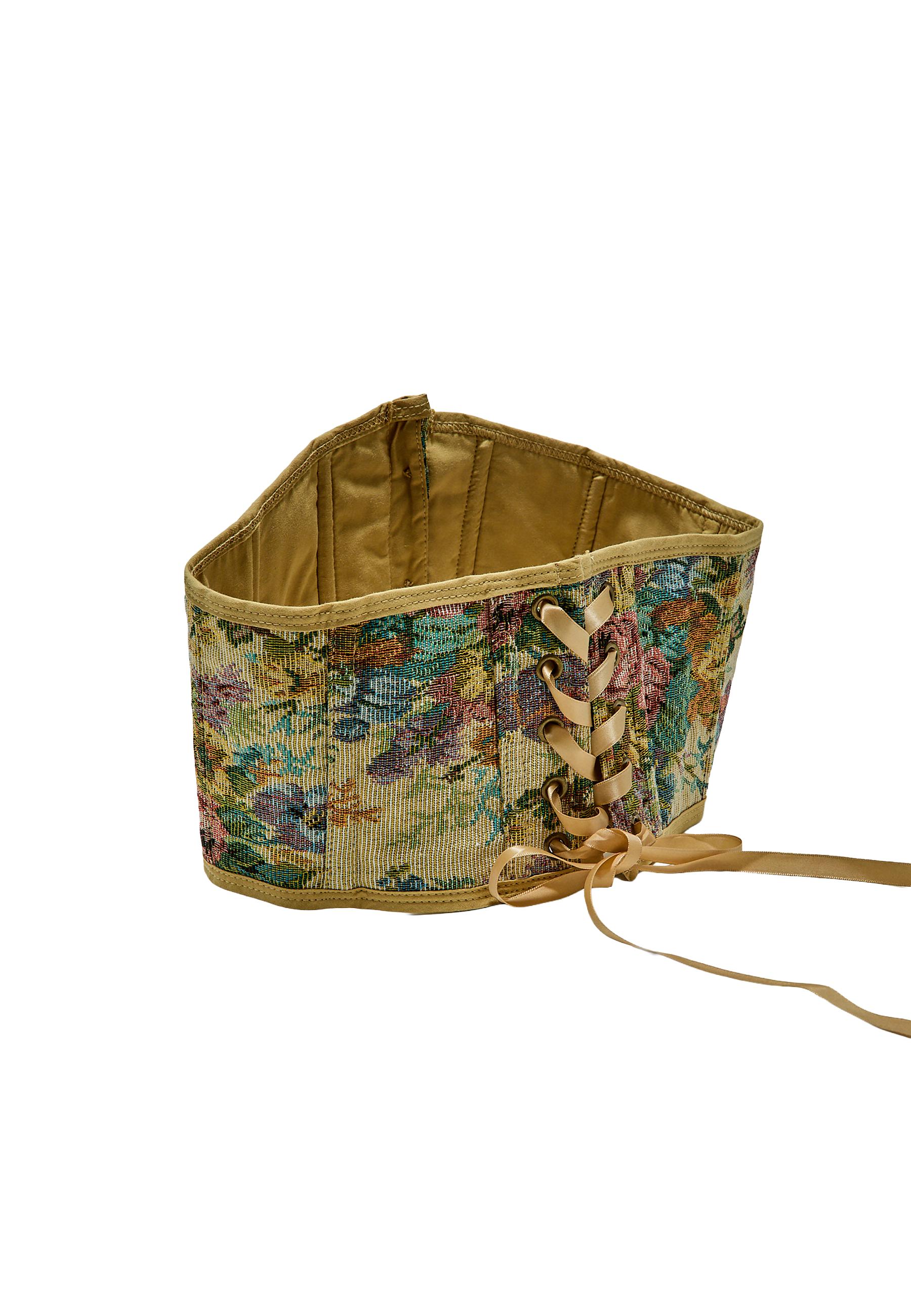 Printed corset belt — Stone